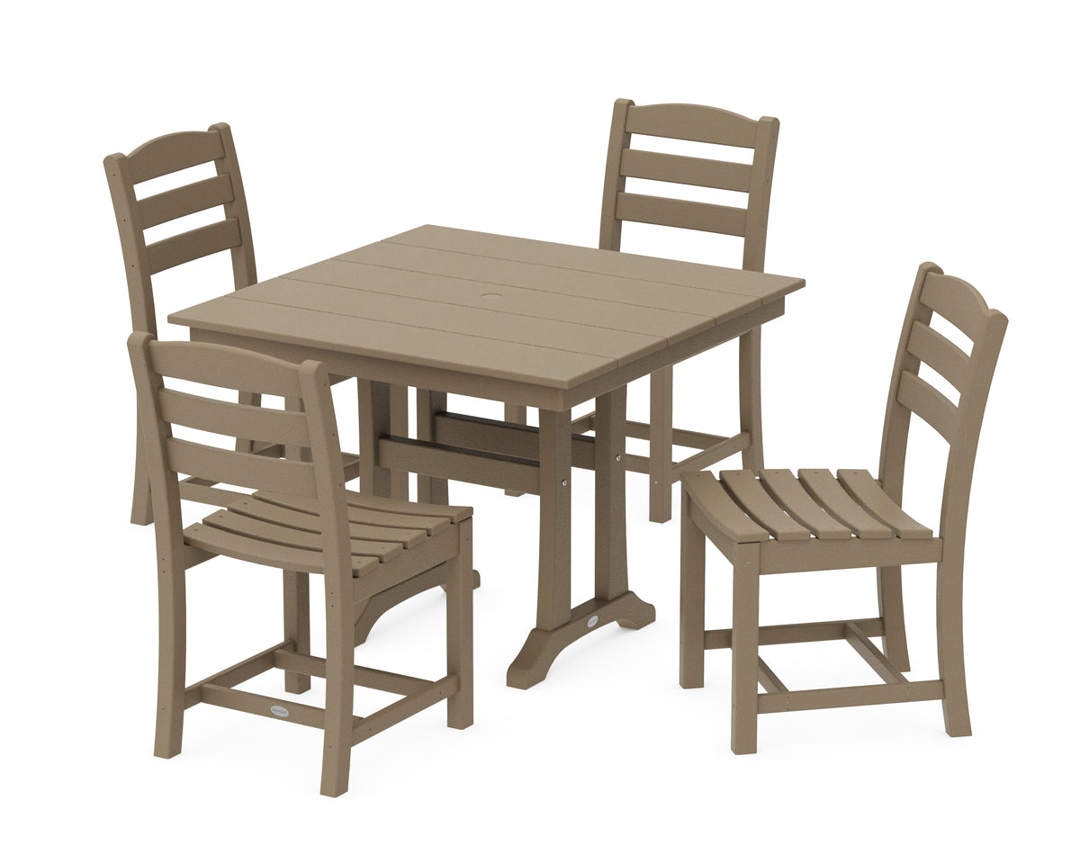POLYWOOD La Casa Café 5-Piece Side Chair Dining Set in Vintage Sahara