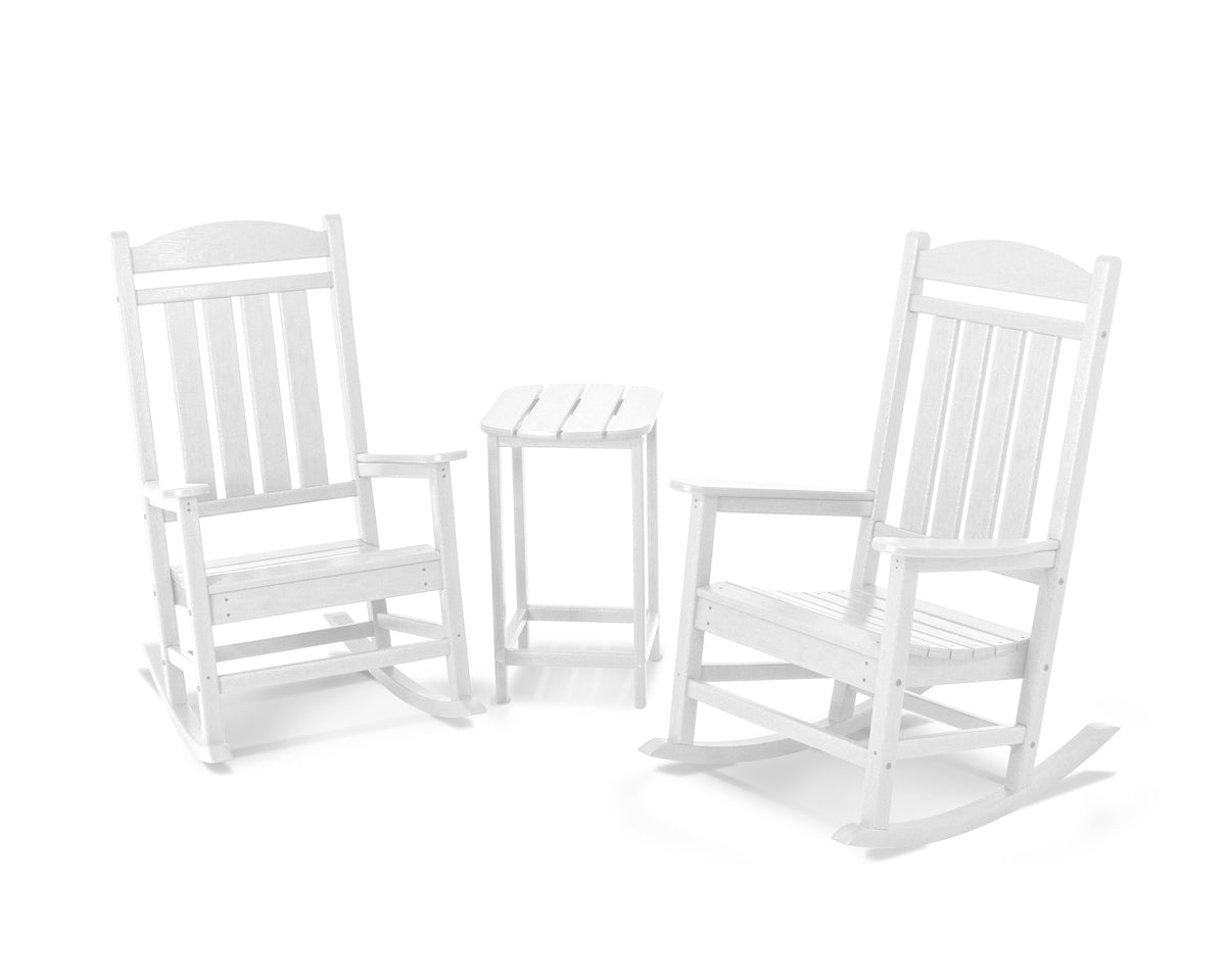 POLYWOOD Presidential Rocker 3-Piece Set in White