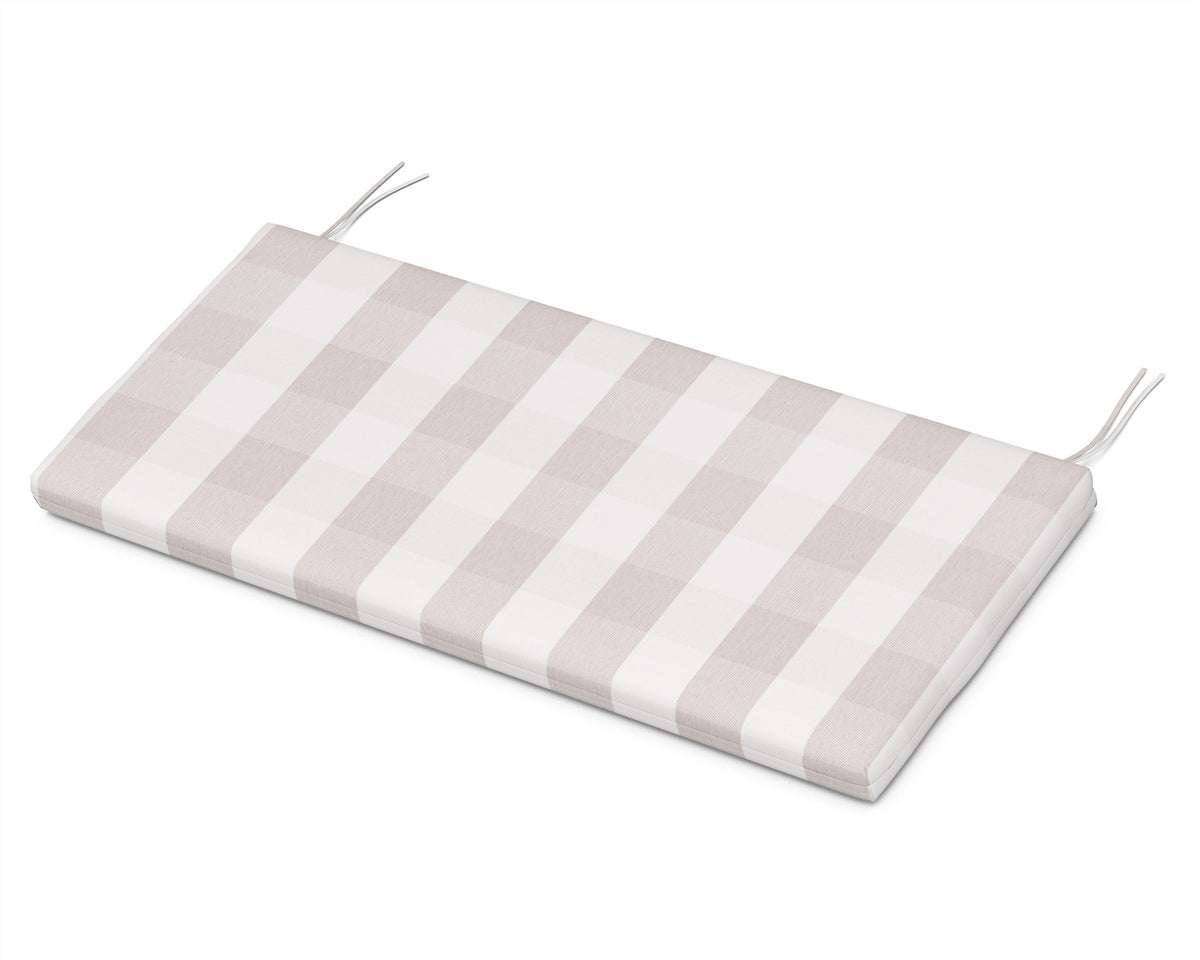 POLYWOOD 48" Bench Seat Cushion in Buffalo Plaid Dune Burlap