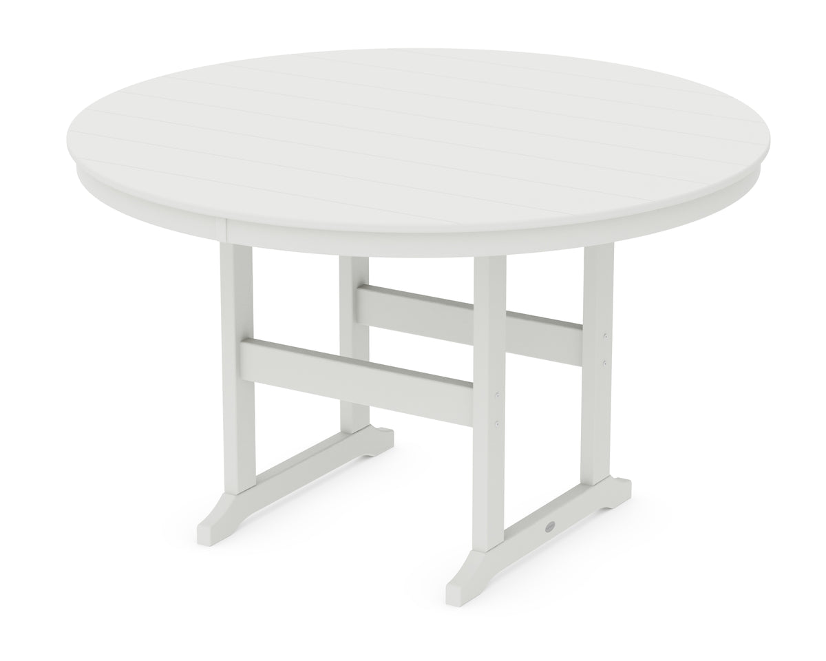 POLYWOOD 60" Round Farmhouse Counter Table in Vintage White