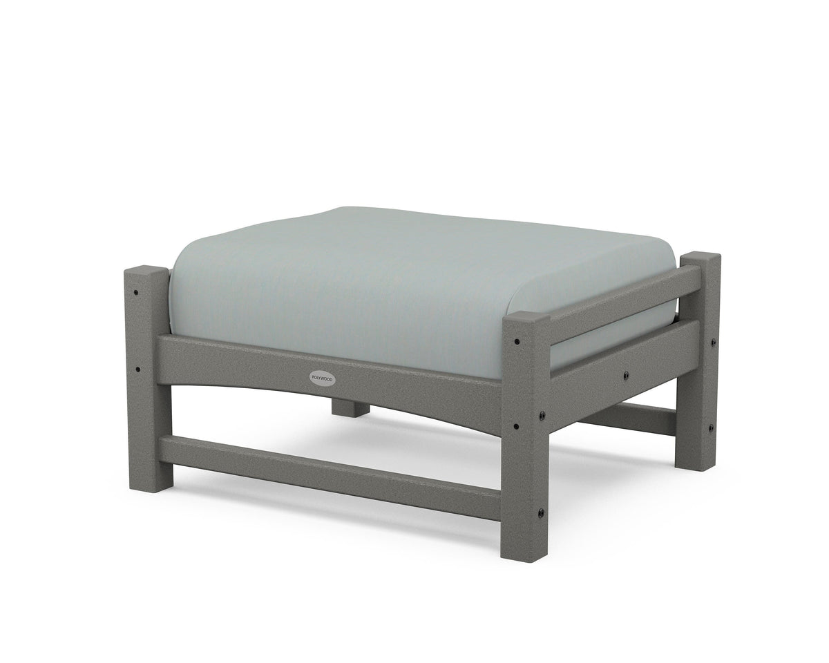 POLYWOOD Club Ottoman in Slate Grey / Spa