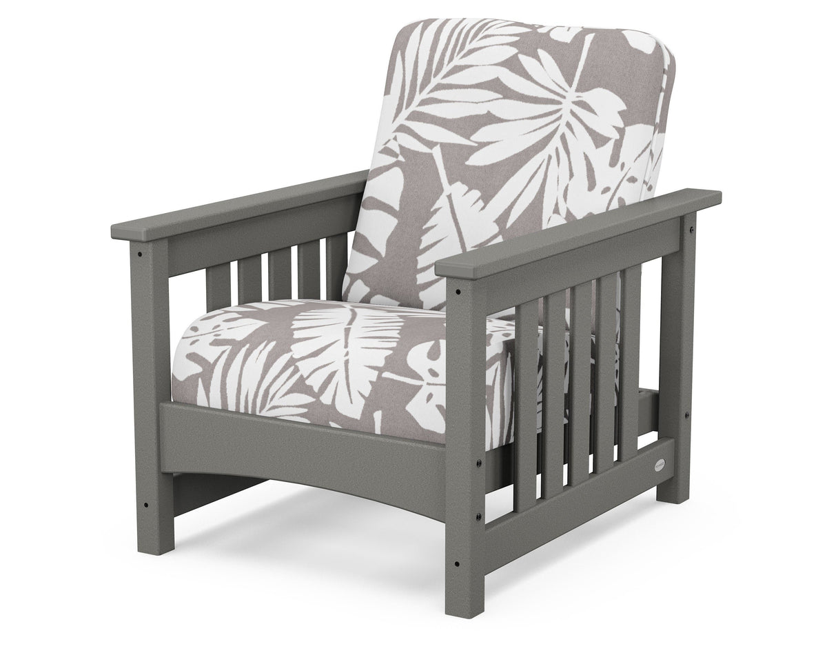 POLYWOOD Club Mission Chair in Slate Grey / Leaf Grey Mist