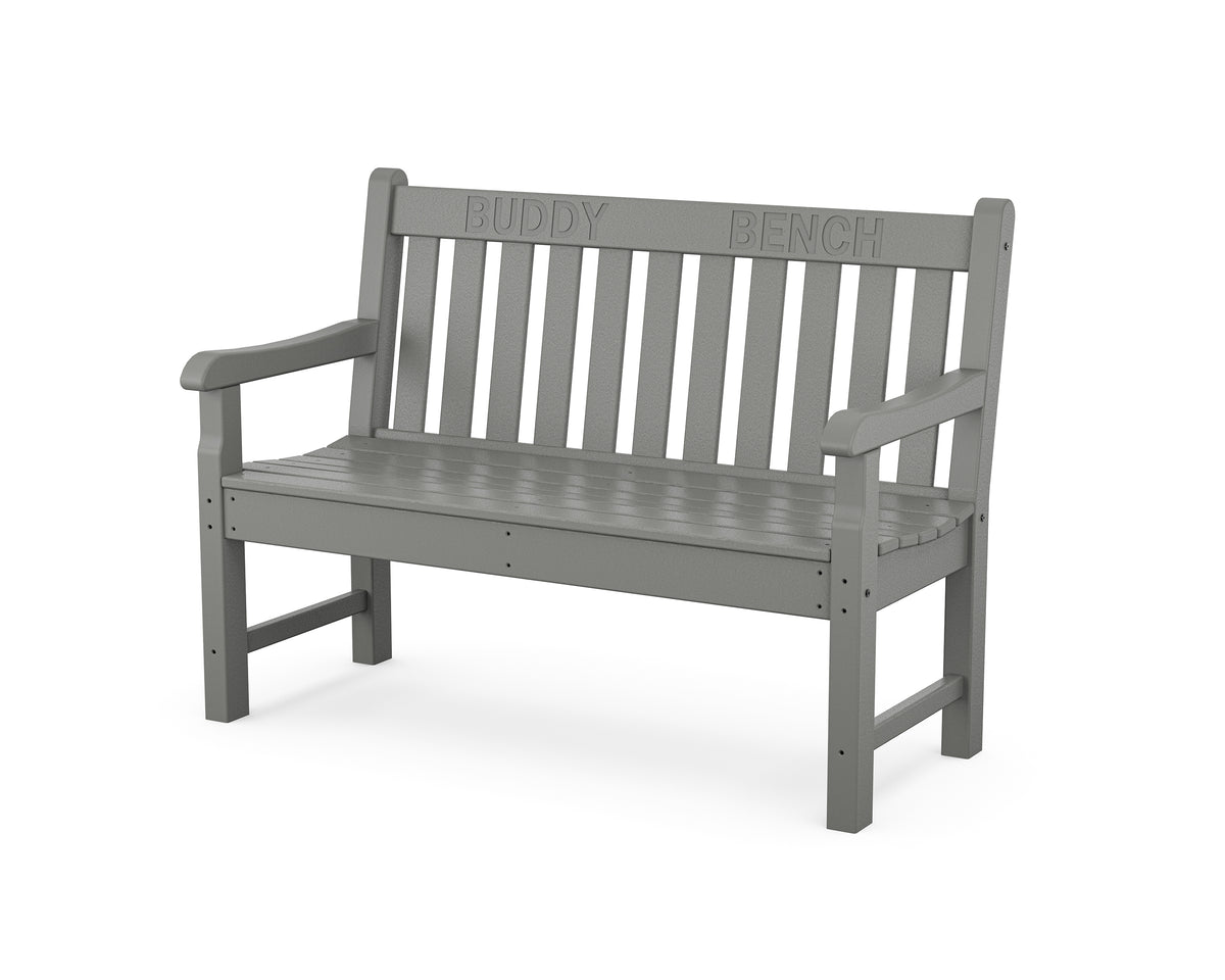 POLYWOOD 48" Buddy Bench in Slate Grey