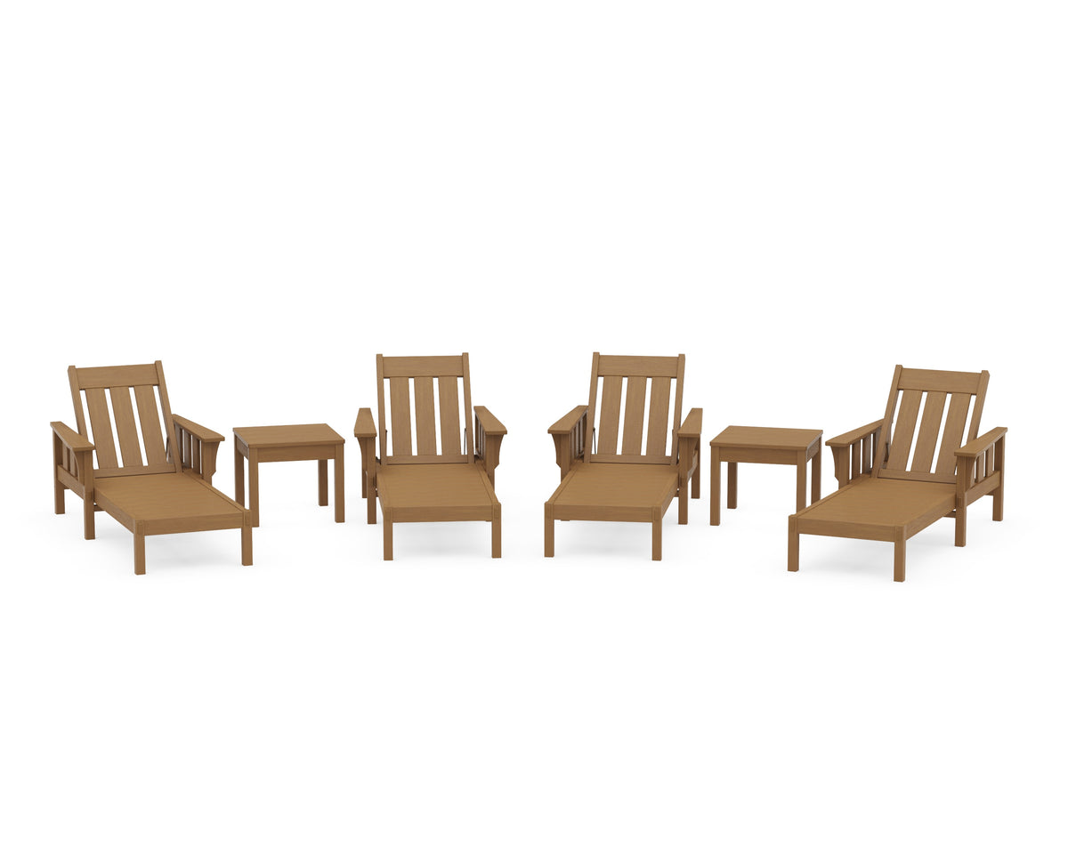 POLYWOOD Acadia 6-Piece Chaise Set in Natural