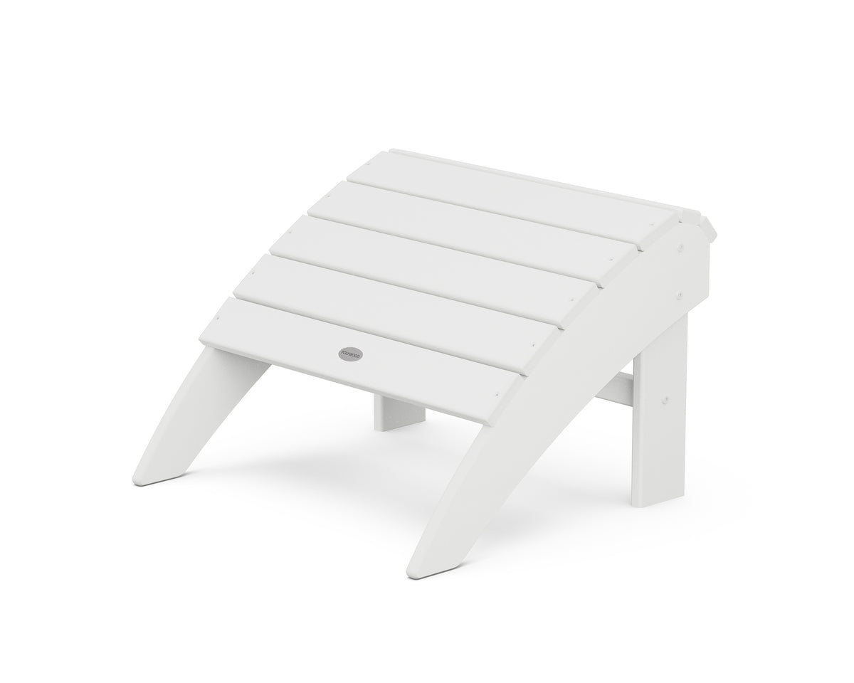 POLYWOOD Vineyard Curveback Adirondack Ottoman in White