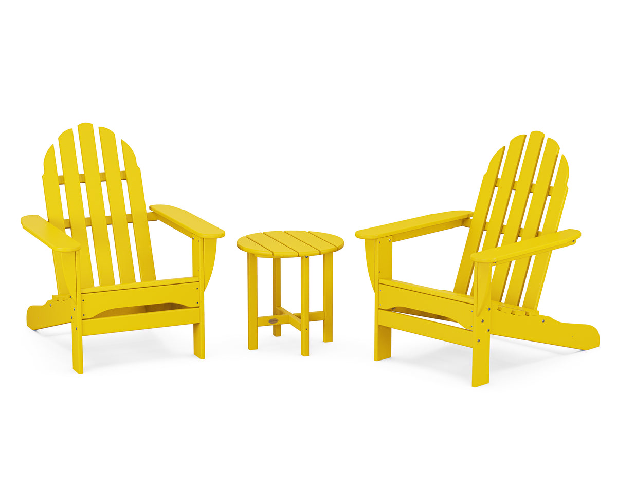 POLYWOOD Classic Adirondack 3-Piece Set in Lemon
