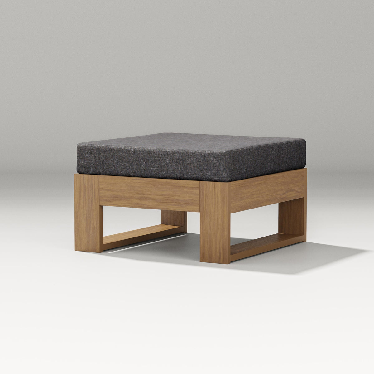 POLYWOOD Latitude Lounge Ottoman in Natural / Ash Charcoal