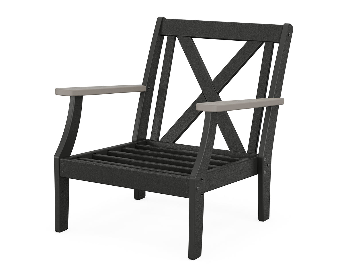 POLYWOOD Braxton Deep Seating Chair Frame in Black / Driftwood