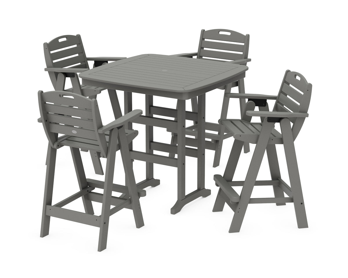 POLYWOOD Nautical 5-Piece Bar Set in Slate Grey