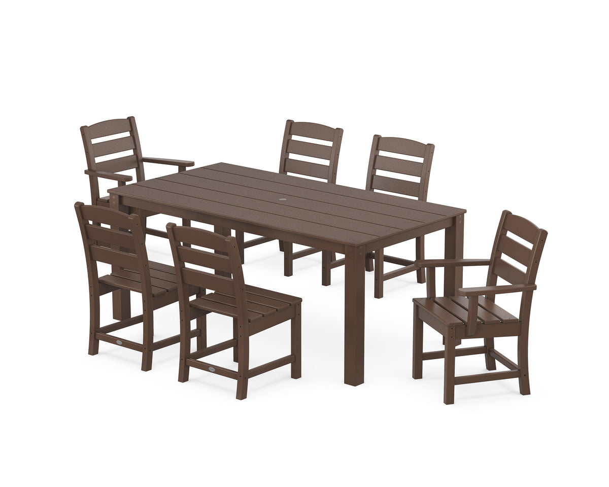 POLYWOOD Lakeside 7-Piece Parsons Dining Set in Mahogany
