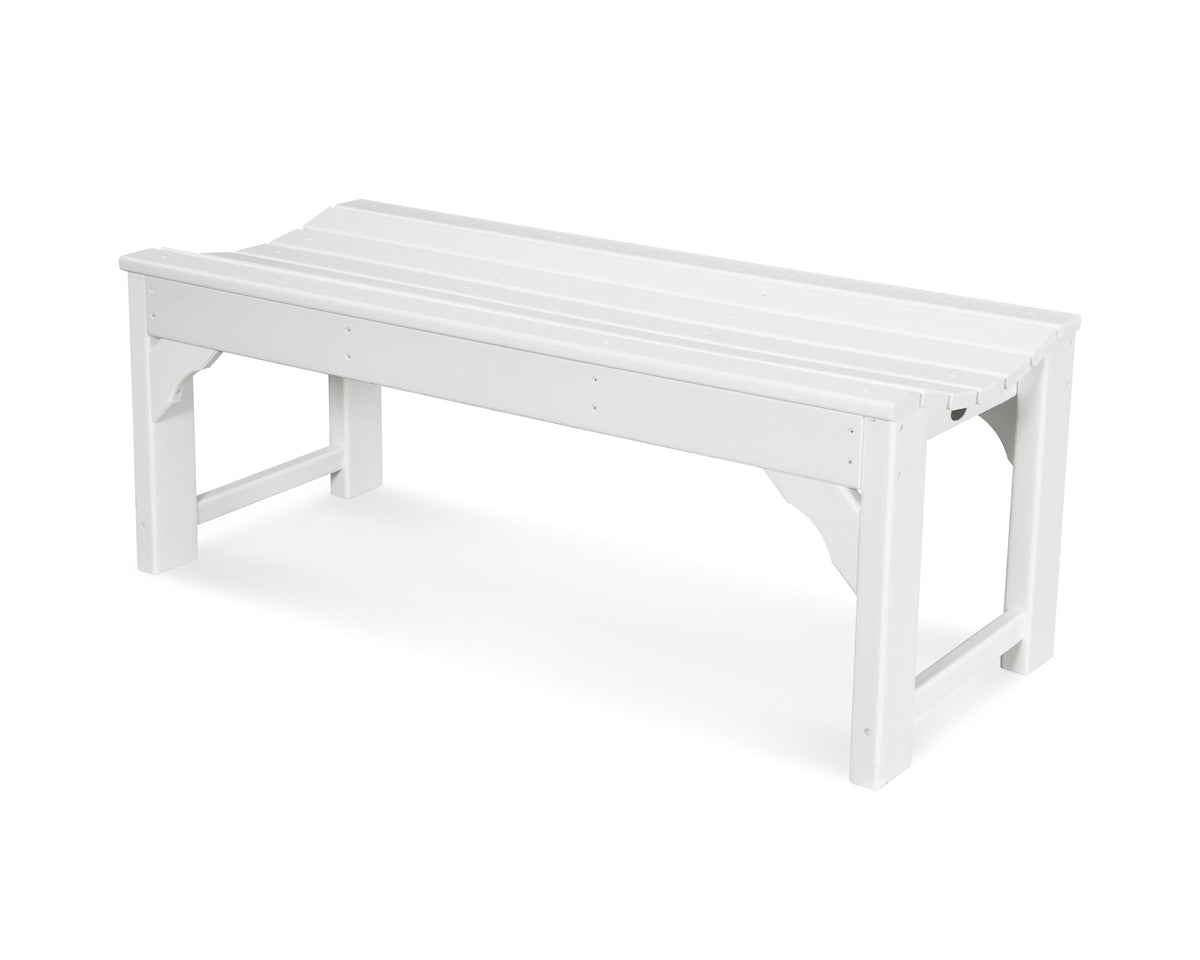 POLYWOOD Traditional Garden 48" Backless Bench in White