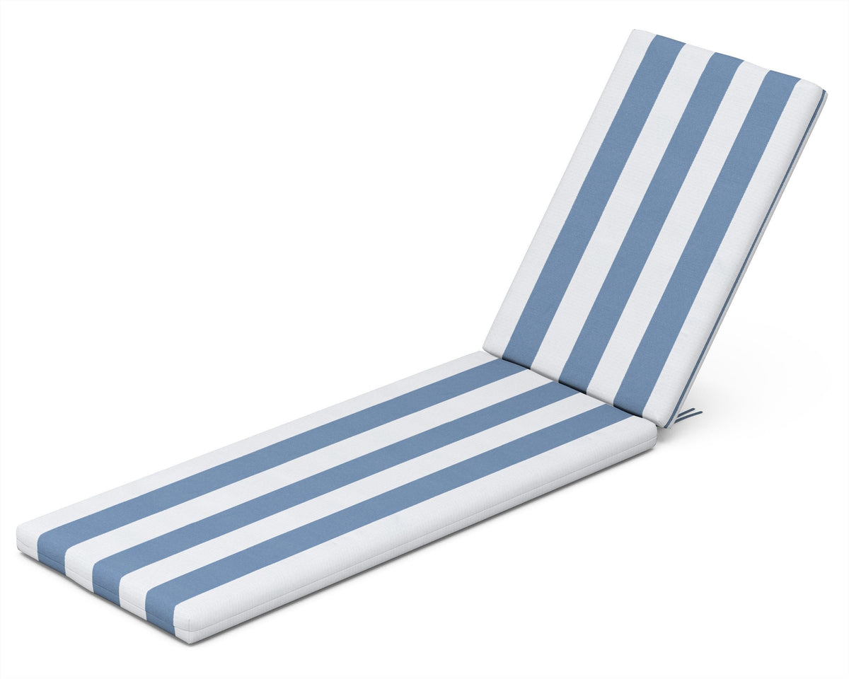 POLYWOOD Chaise Cushion in Cabana Stripe Sky Blue