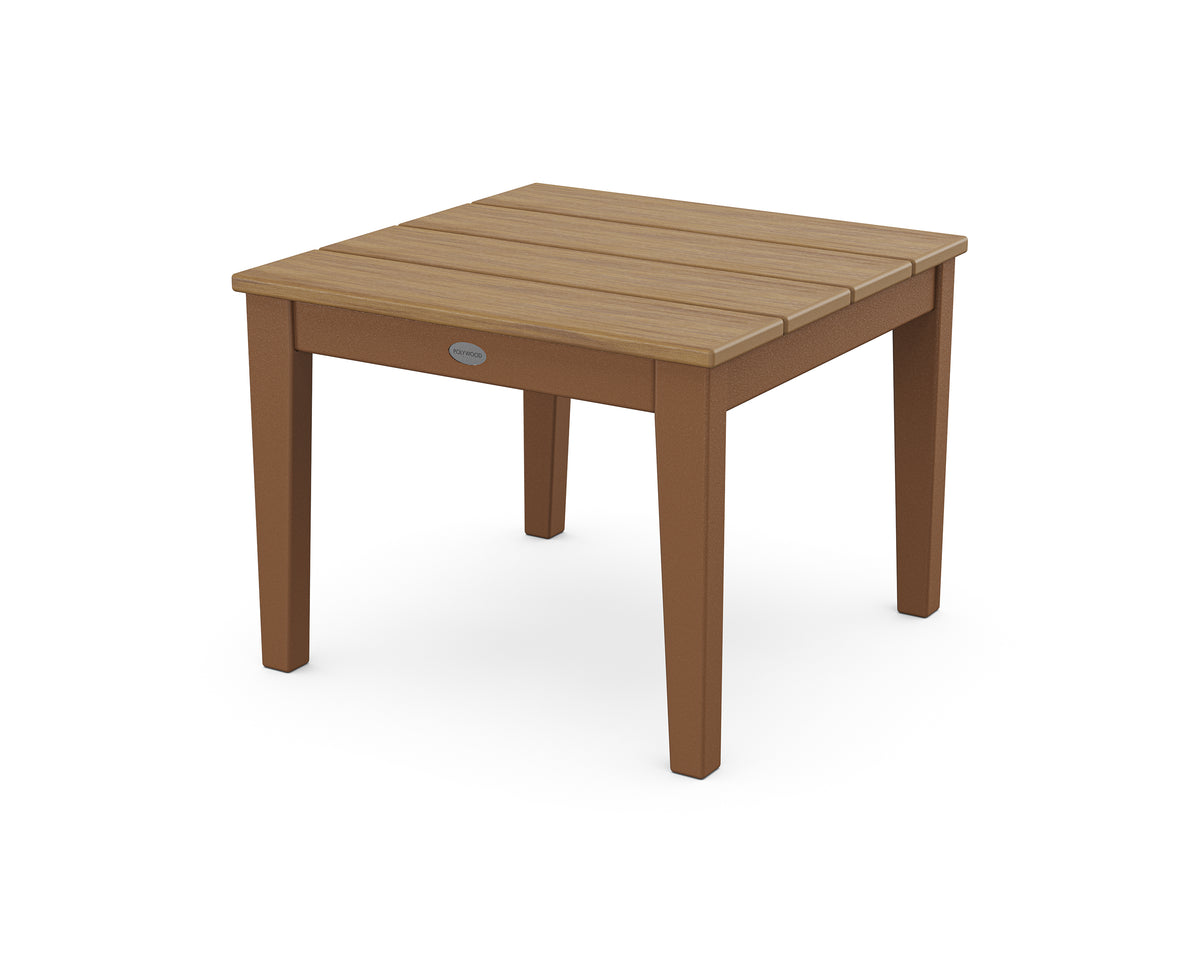 POLYWOOD Newport 22" End Table in Teak / Natural