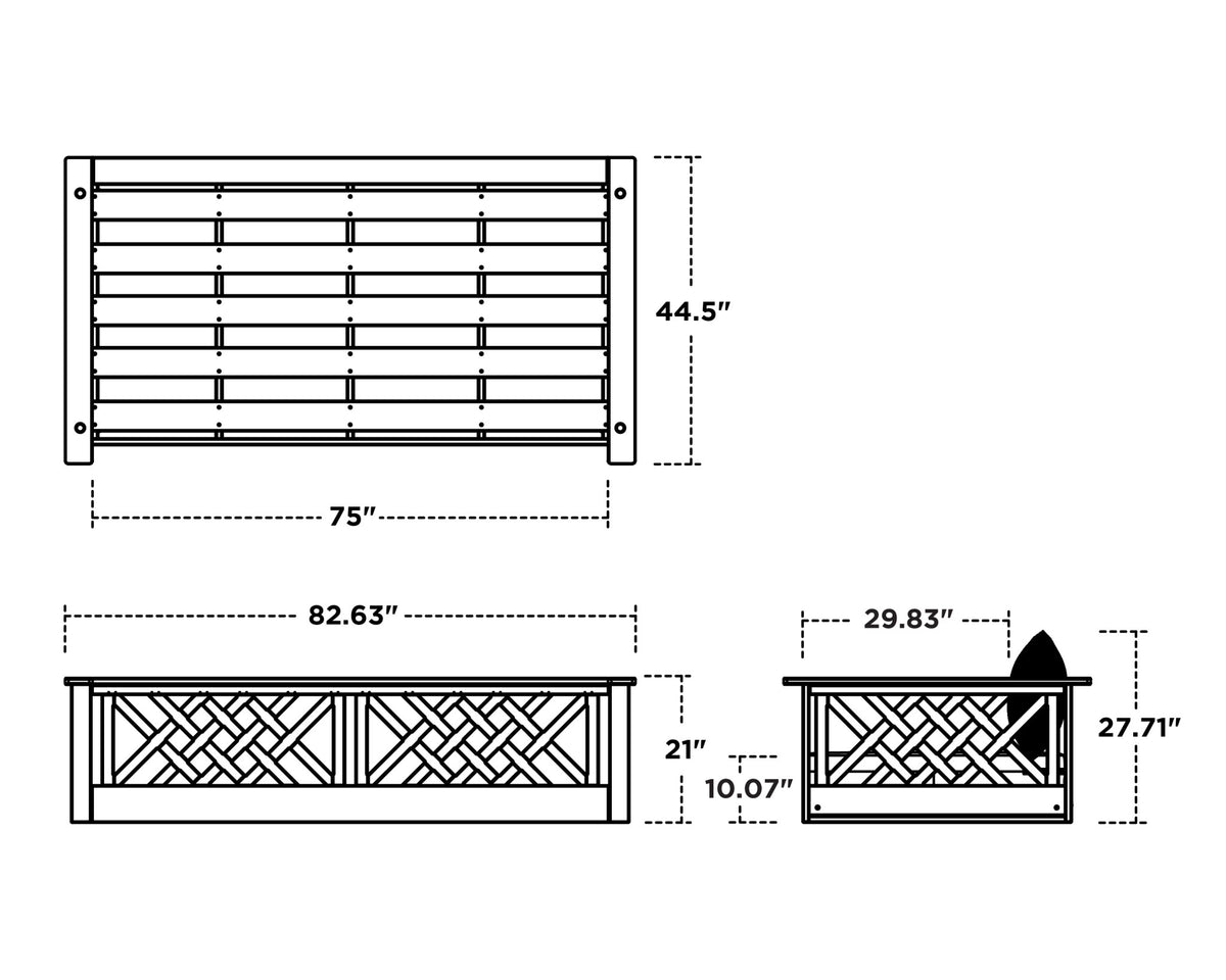 POLYWOOD Wovendale Daybed Swing dimensions