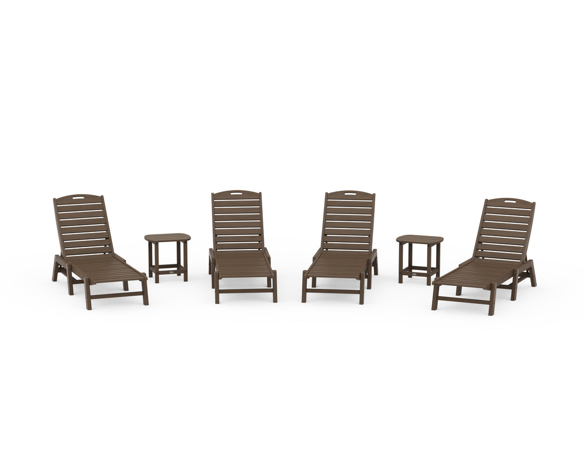 POLYWOOD Nautical Chaise 6-Piece Set in Kona
