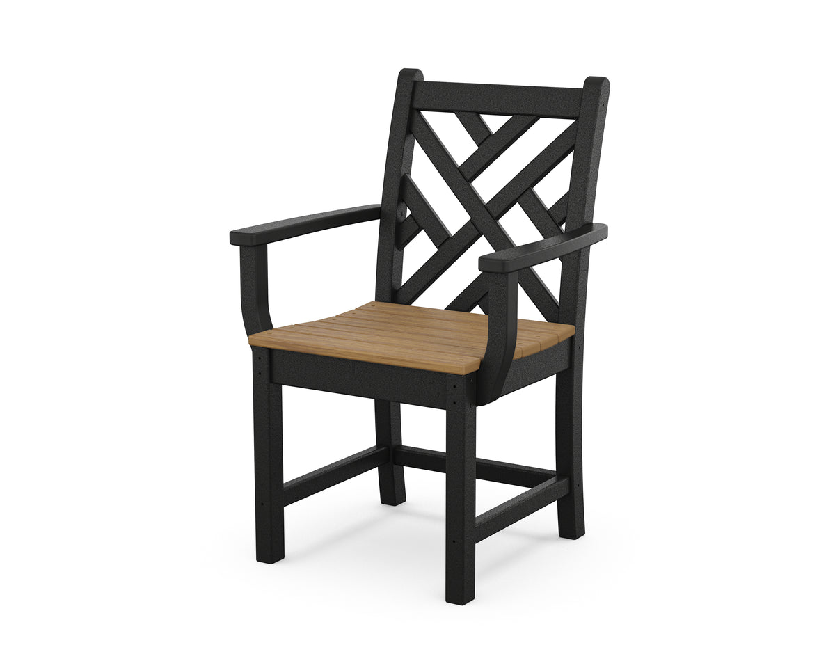 POLYWOOD Chippendale Dining Arm Chair in Black / Natural