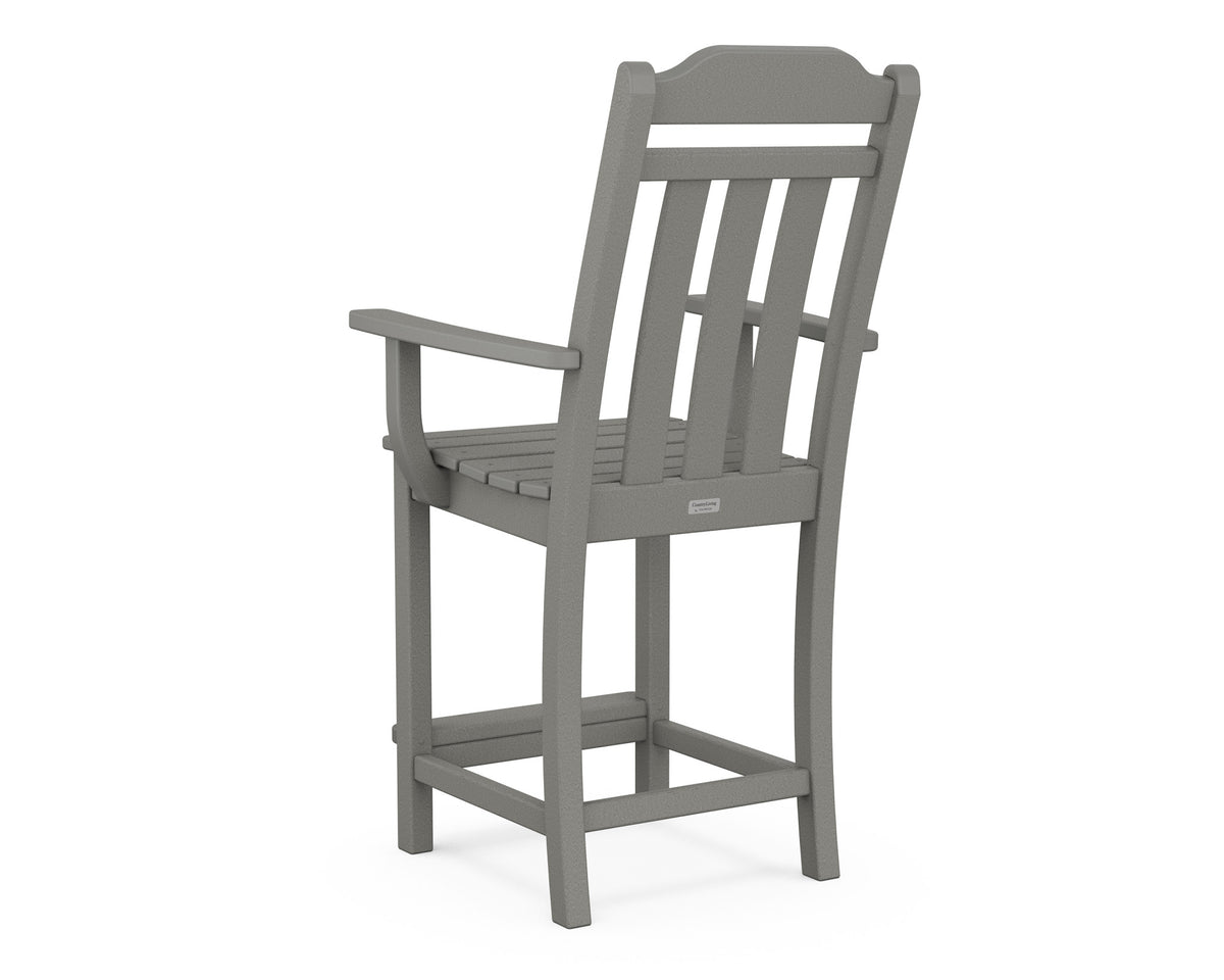 POLYWOOD Cottage Counter Arm Chair angle view