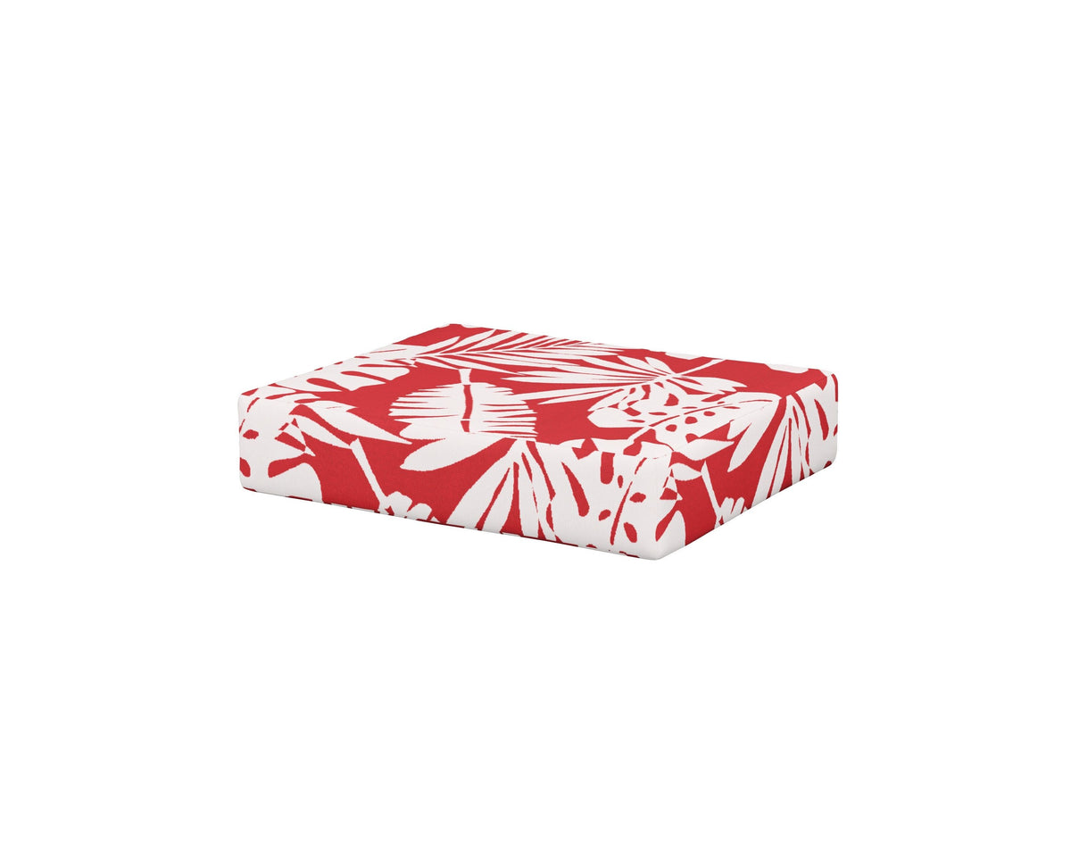POLYWOOD Acadia Ottoman Cushion in Leaf Crimson