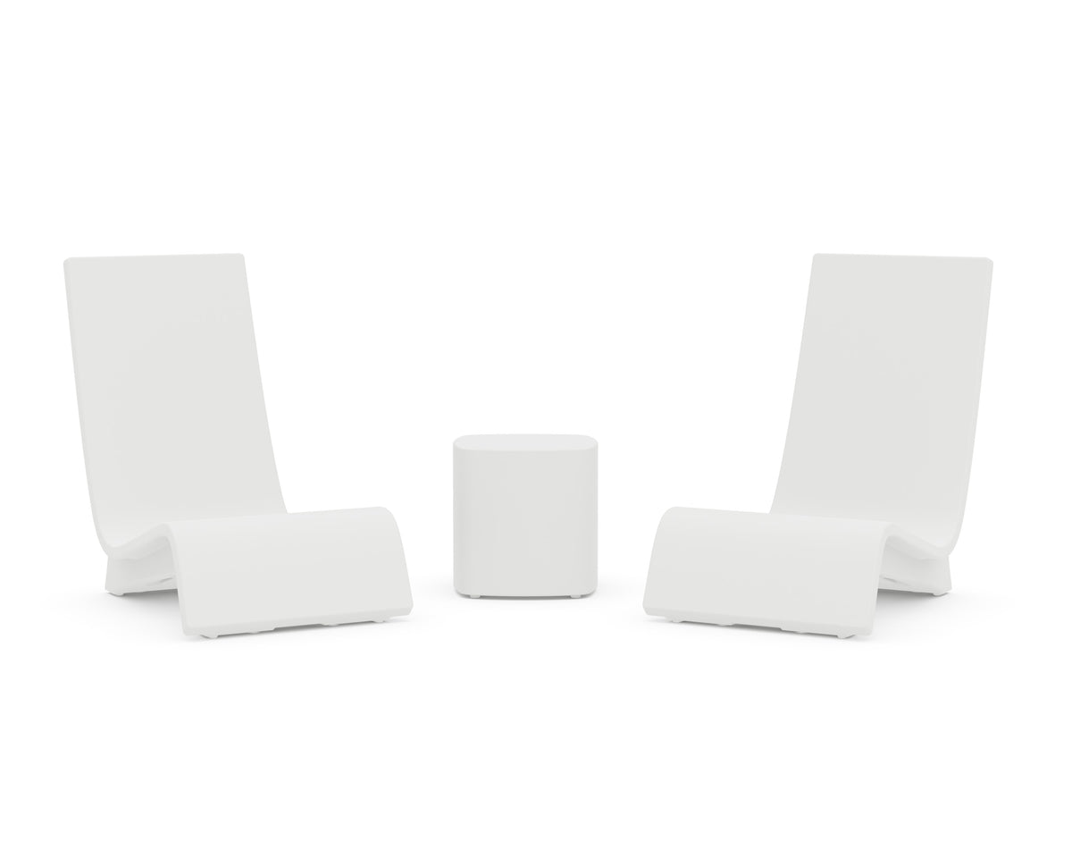 POLYWOOD Laguna 3-Piece In-Pool Chair Lounge Set in White