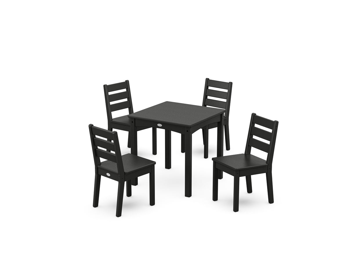 POLYWOOD Lakeside Kids 5-Piece Dining Set in Black