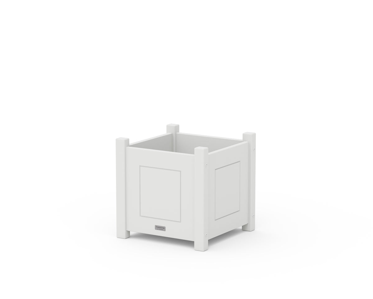 POLYWOOD Country Living Square Planter Box in White