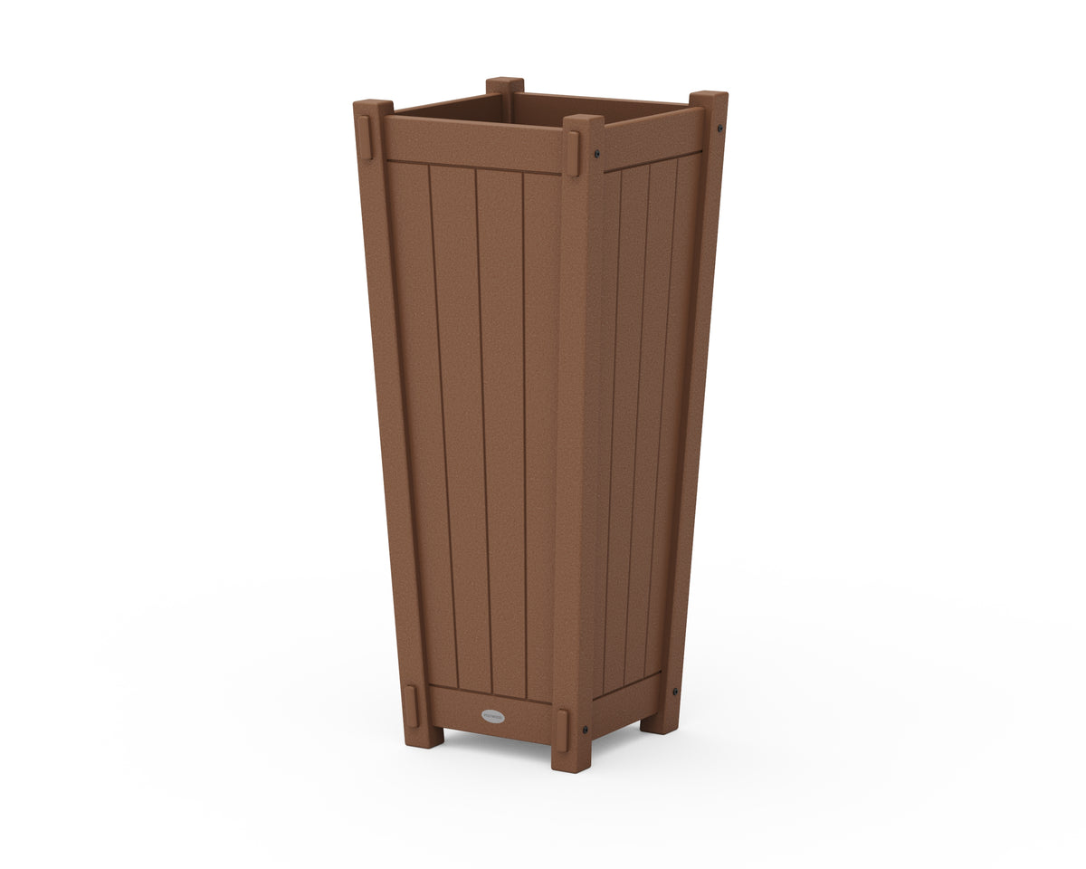 POLYWOOD Vineyard Tapered Square Tall Planter Box in Teak