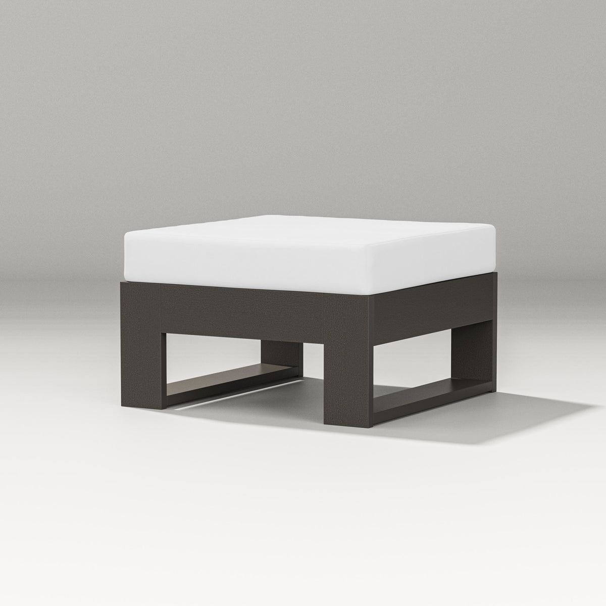 POLYWOOD Latitude Lounge Ottoman in Vintage Coffee / Natural