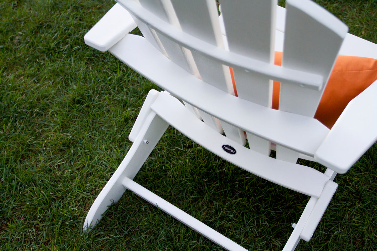 Detail photo of the POLYWOOD Palm Coast Folding Adirondack in White