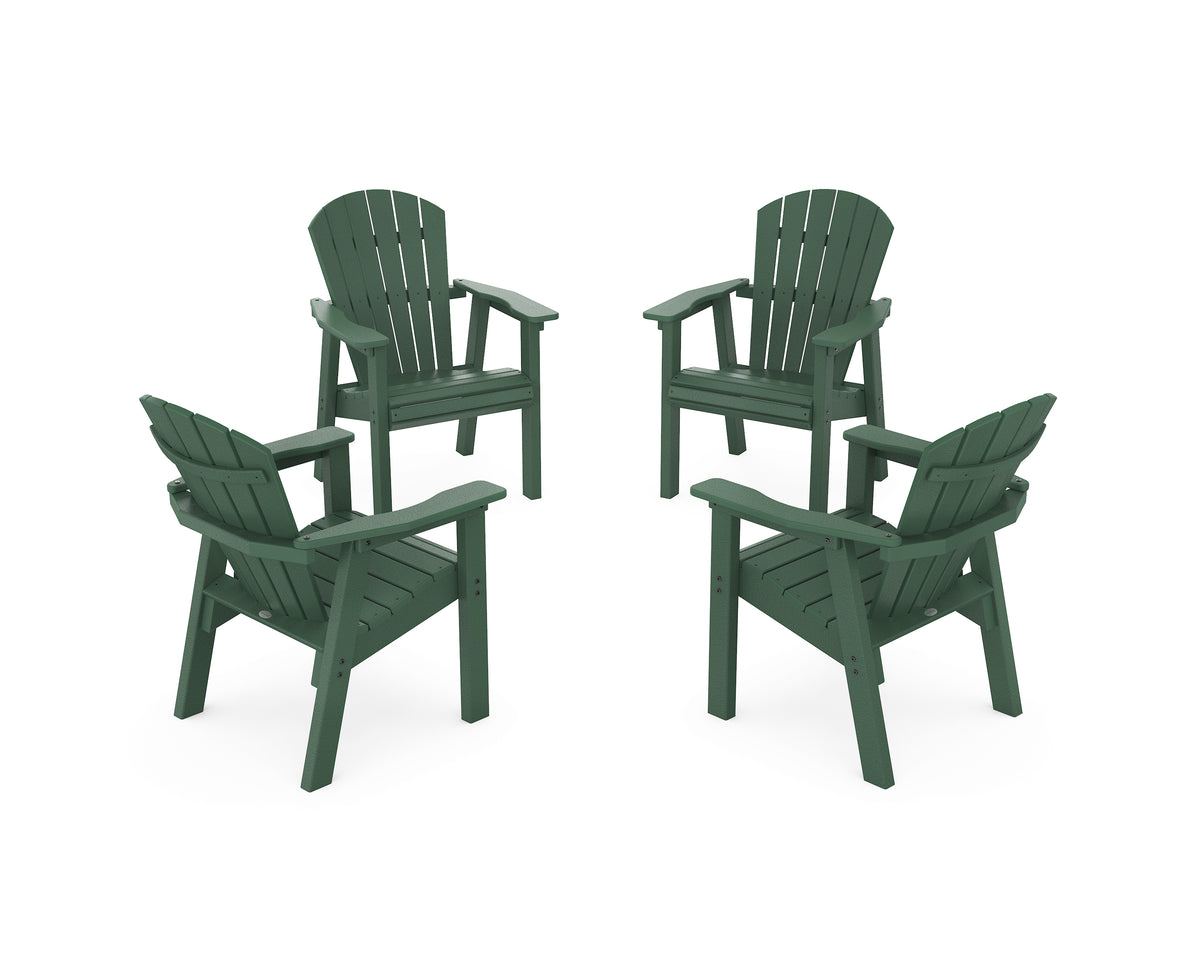 POLYWOOD Seashell 4-Piece Upright Adirondack Conversation Set in Green