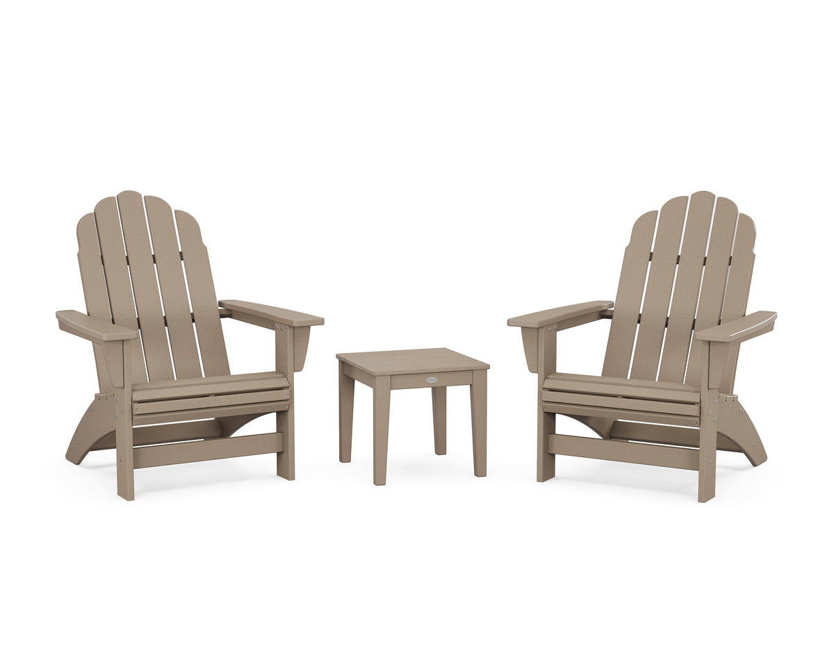 POLYWOOD 3-Piece Vineyard Grand Adirondack Set in Vintage Sahara