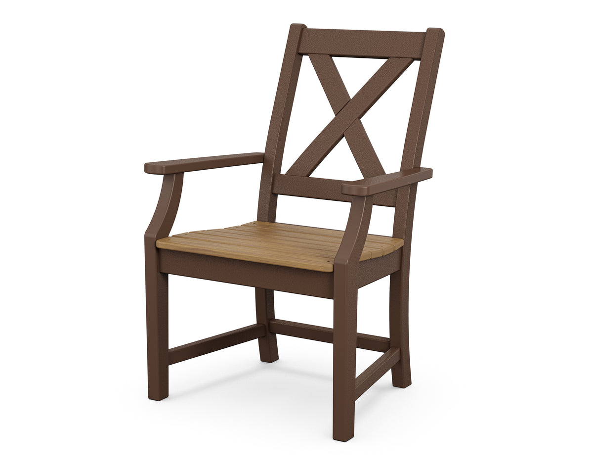 POLYWOOD Braxton Dining Arm Chair in Mahogany / Natural