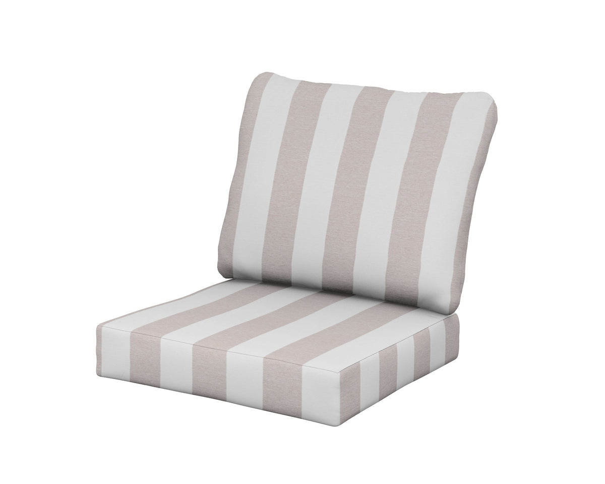 POLYWOOD Classics Seat/Back Cushion Set in Cabana Stripe Dune Burlap