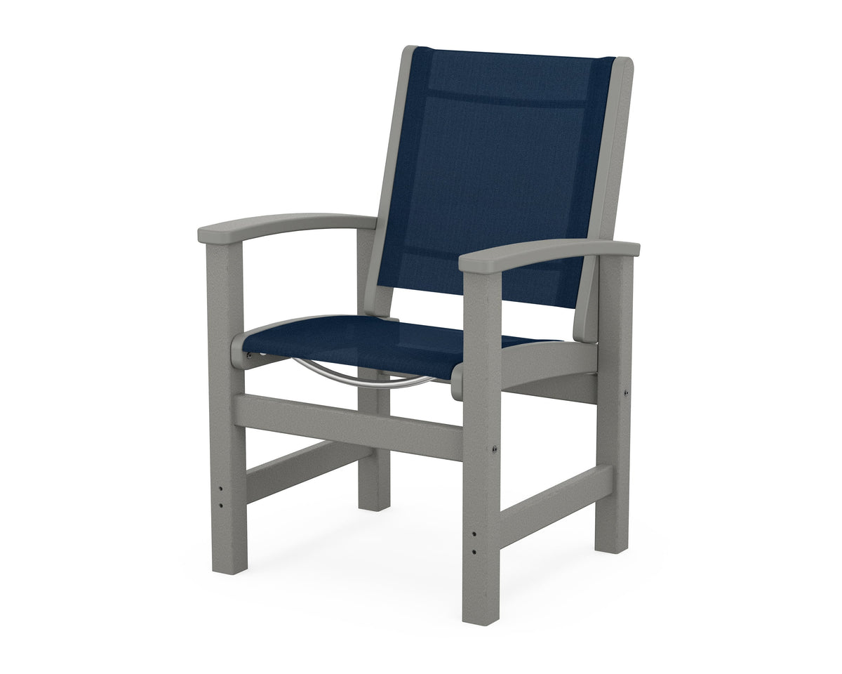 POLYWOOD Coastal Dining Chair in Slate Grey / Navy Blue