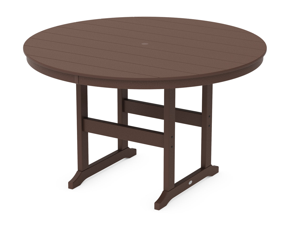 POLYWOOD 60" Round Farmhouse Counter Table in Mahogany
