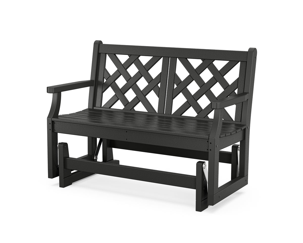 POLYWOOD Wovendale 48" Glider in Black