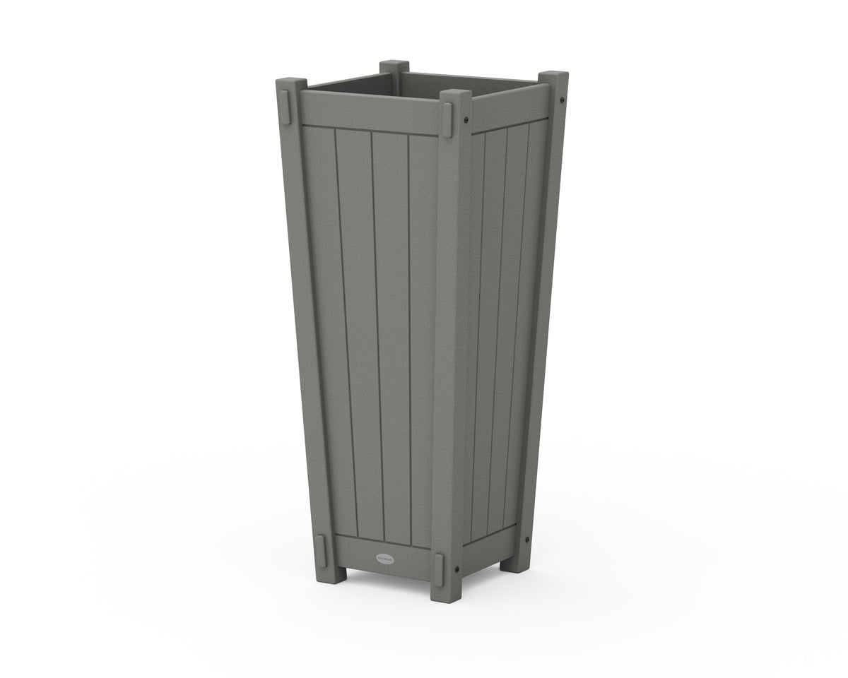 POLYWOOD Vineyard Tapered Square Tall Planter Box in Slate Grey