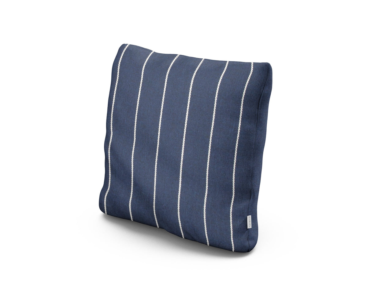 POLYWOOD 18" Outdoor Throw Pillow in Pencil Navy