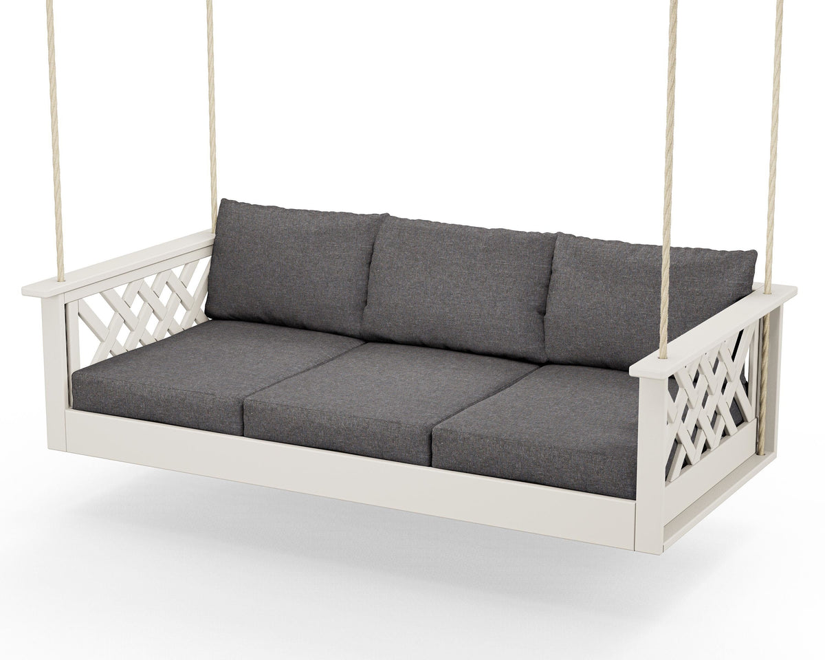 POLYWOOD Wovendale Daybed Swing in Sand / Ash Charcoal
