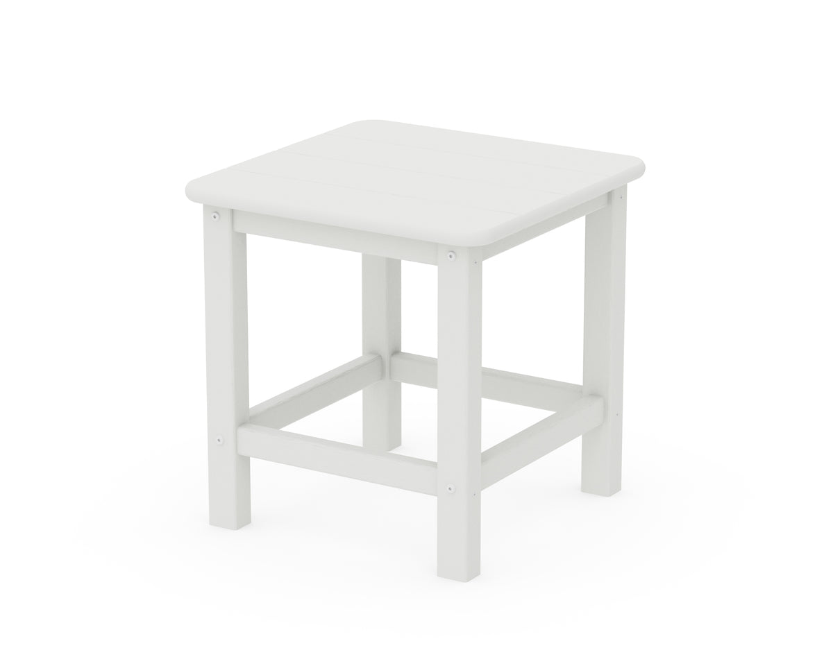 POLYWOOD Seashell 18" Side Table in Vintage White