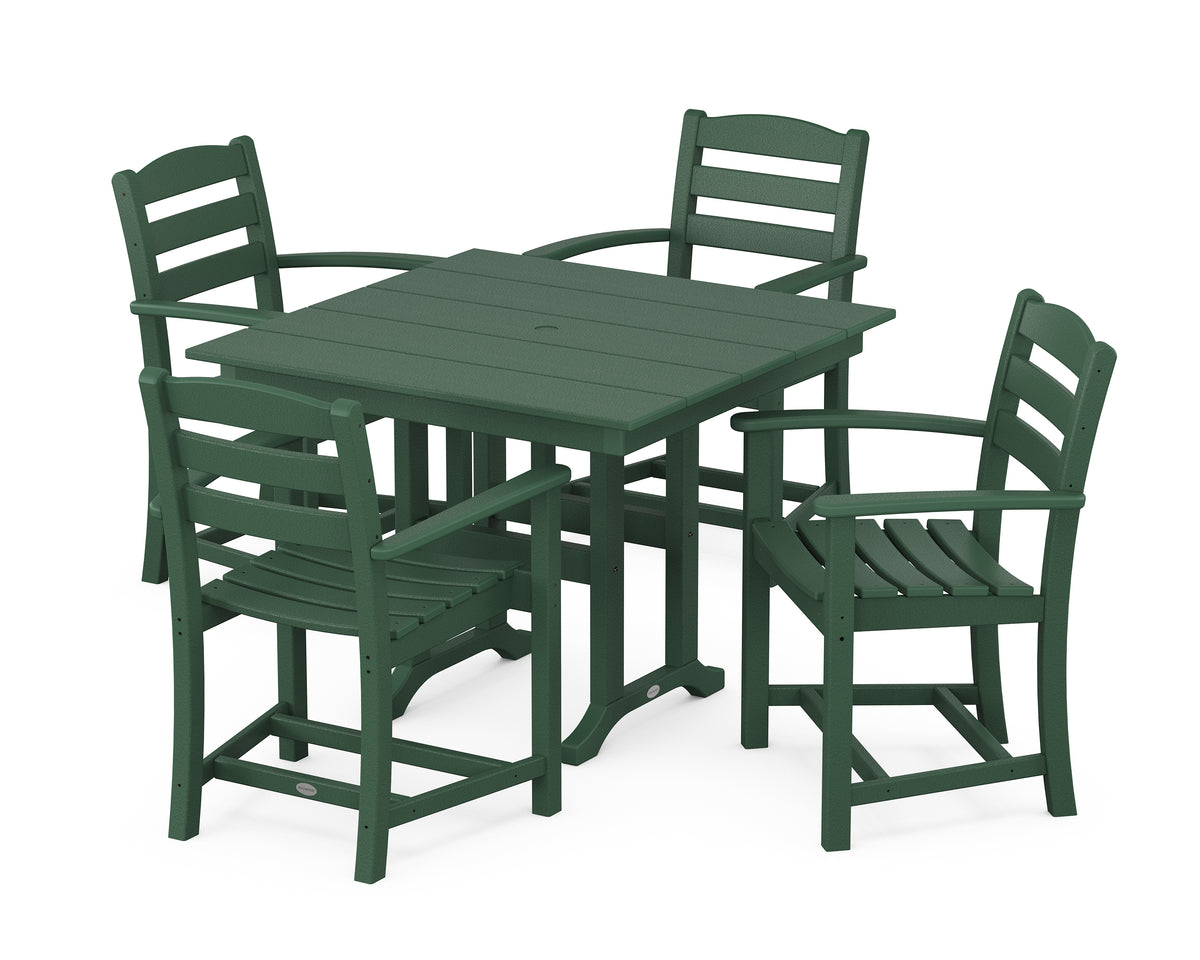 POLYWOOD La Casa Café 5-Piece Farmhouse Dining Set in Green