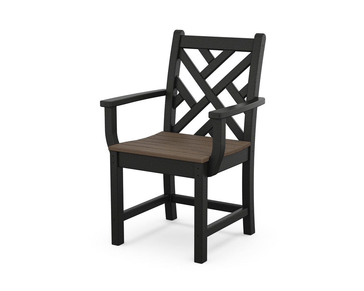 POLYWOOD Chippendale Dining Arm Chair in Black / Kona
