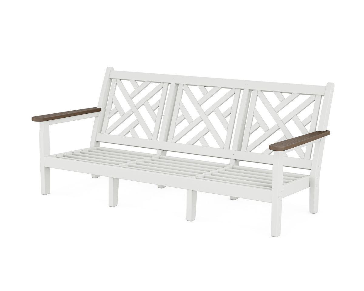 POLYWOOD Chippendale Deep Seating Sofa Frame in White / Kona