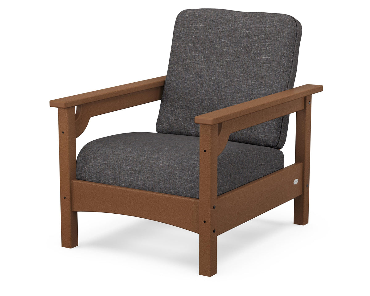 POLYWOOD Club Chair in Teak / Ash Charcoal