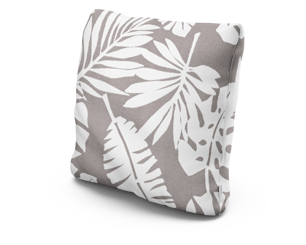 POLYWOOD 22" Outdoor Throw Pillow in Leaf Grey Mist