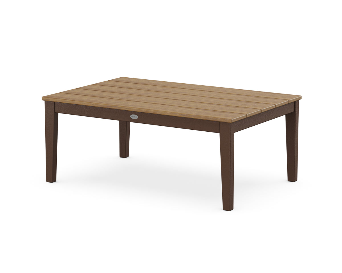 POLYWOOD Newport 28" x 42" Coffee Table in Mahogany / Natural