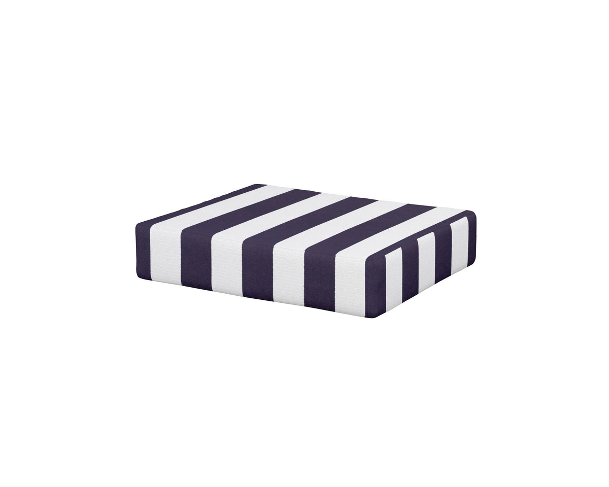 POLYWOOD Acadia Ottoman Cushion in Cabana Stripe Navy