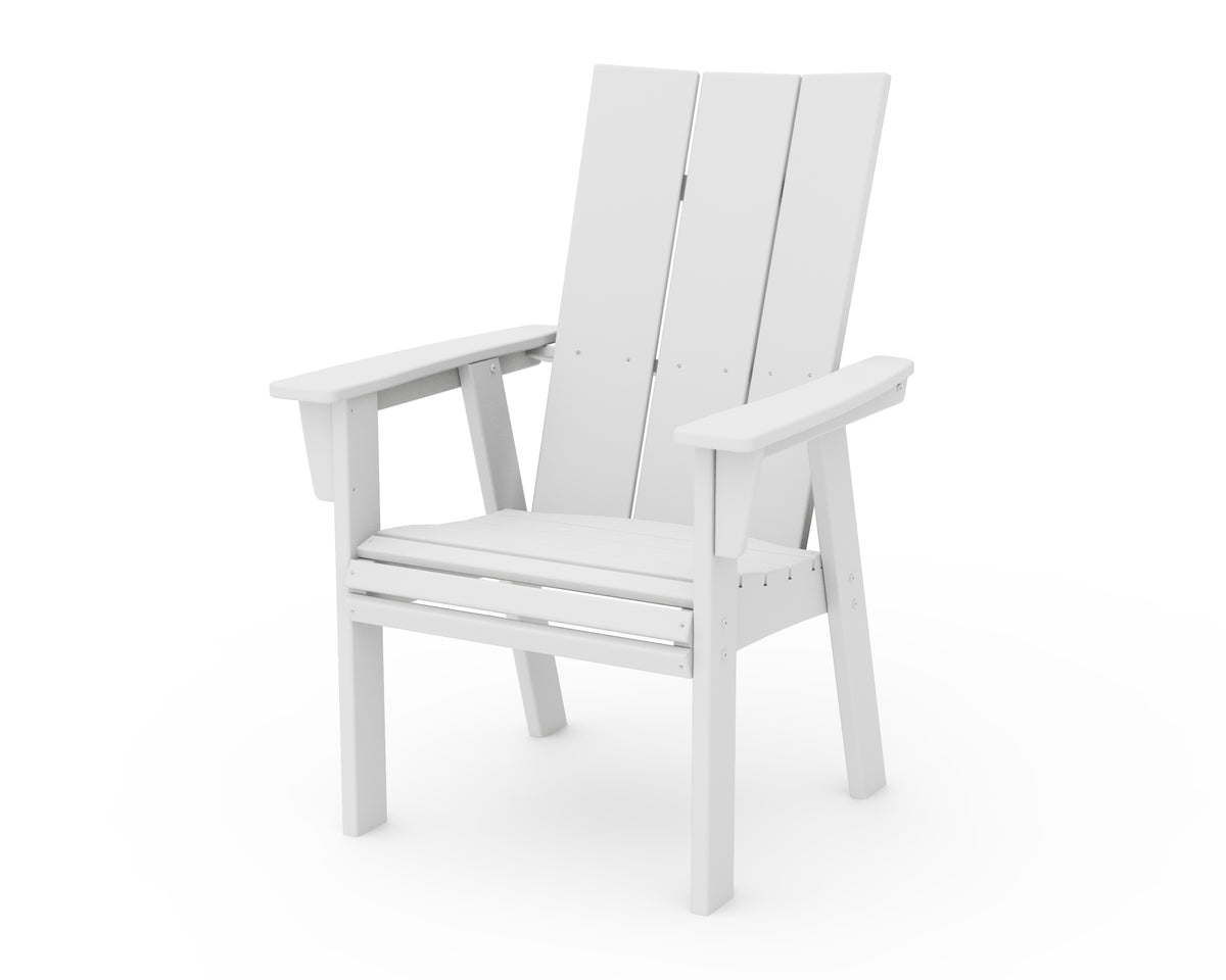 POLYWOOD Modern Curveback Adirondack Dining Chair in White