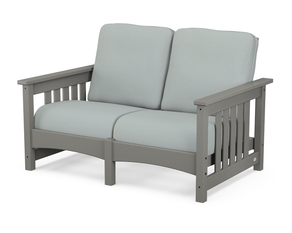 POLYWOOD Club Mission Loveseat in Slate Grey / Spa