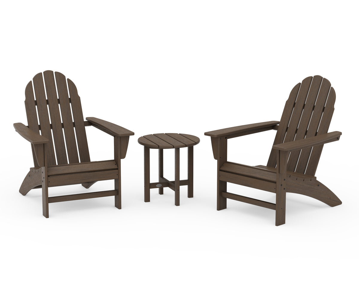 POLYWOOD Vineyard 3-Piece Adirondack Set in Kona