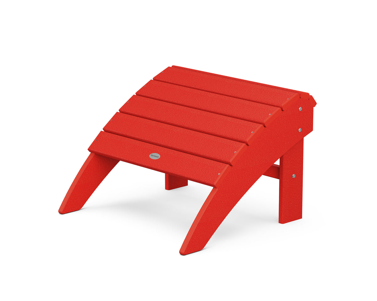 POLYWOOD Vineyard Curveback Adirondack Ottoman in Sunset Red